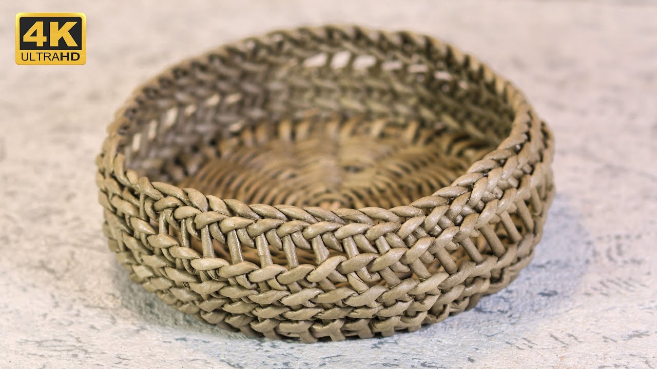 Корзинка в смешанной технике ( веревочка + Burkina Weave)