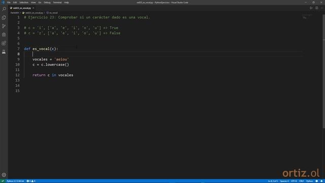 Python - Ejercicio 23: Comprobar si una Carácter Dado es una Vocal смотреть онлайн