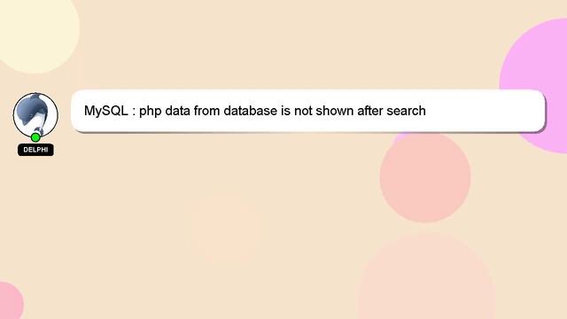 MySQL : php data from database is not shown after search смотреть онлайн