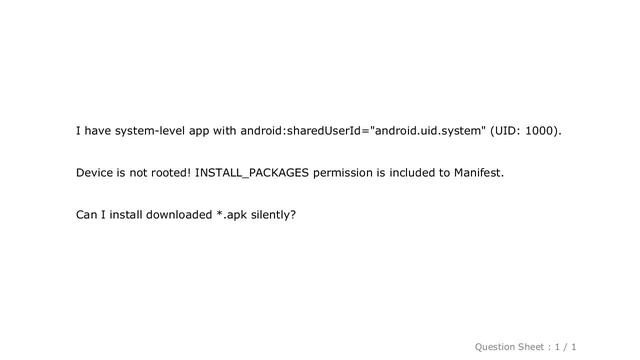 Android : Silent install apk programmatically by system app (without root) смотреть онлайн