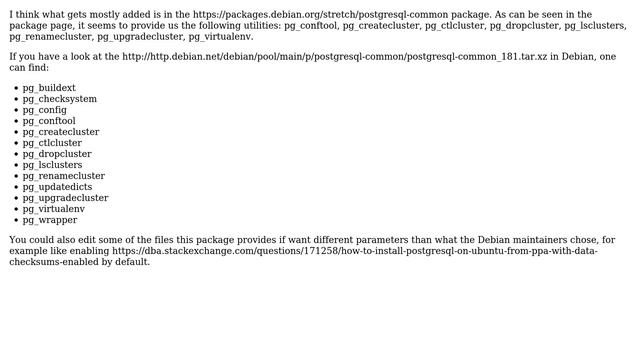 Databases: What administration utilities does Ubuntu and Debian package with PostgreSQL? смотреть онлайн