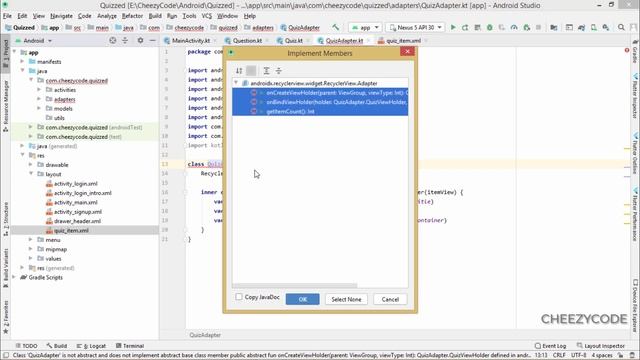 Android Quiz App - RecyclerView & CardView Tutorial | CheezyCode #6 смотреть онлайн