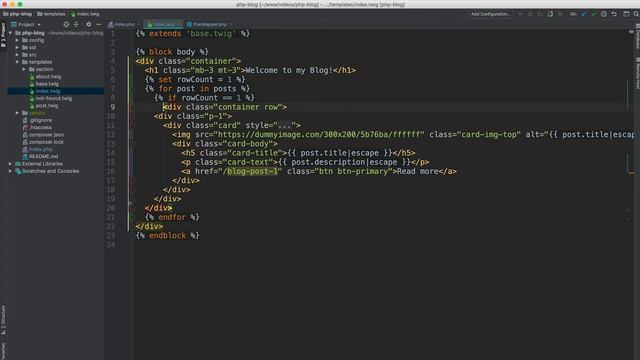 6. Выводим список постов с базы данных. Пишем Блог на PHP смотреть онлайн