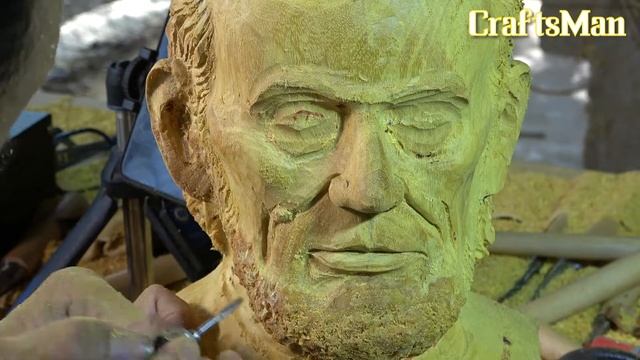 Деревянные поделки - скульптура Abraham lincoln Деревянная Версия смотреть онлайн