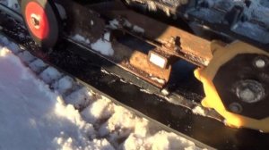 Самодельный снегоход с короткой гусеницей от мотобуксировщика