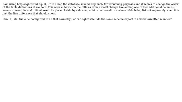 Databases: Can sqlite dump database schema in a fixed order? смотреть онлайн