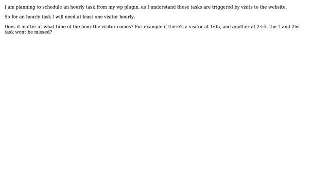Wordpress: Hourly WP schedule, do I need at least 1 visitor hourly? смотреть онлайн