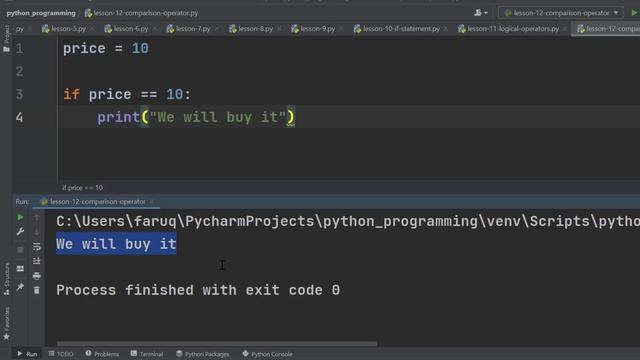 Python Comparison Operator смотреть онлайн