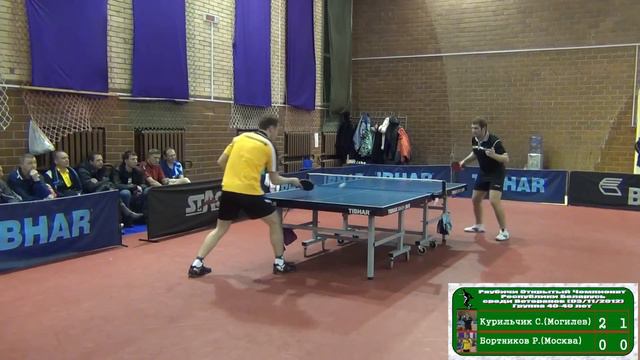Sergey KURILCHIK vs Roman BORTNIKOV Raubichi, Belarus Open Championship 2012 Table Tennis смотреть онлайн