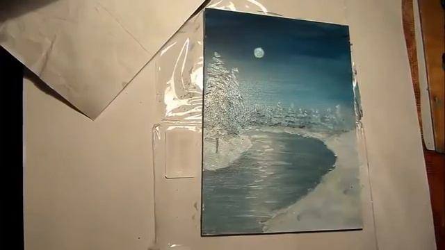 Картина маслом Зимний Лес 15х20, миниатюра смотреть онлайн