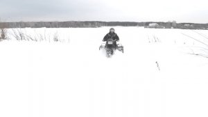 Полноприводный трицикл Васюган по снегу.