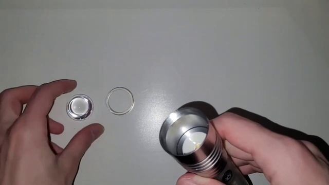 Фонарь с зумом и боковыми диодами на 18650 АКБ с AliExpress