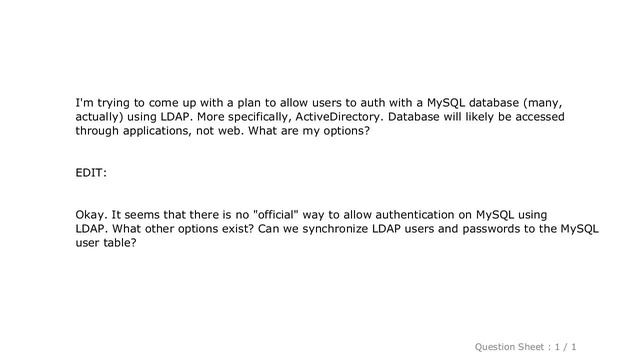 MySQL : Using LDAP (AD) for MySQL authentication смотреть онлайн