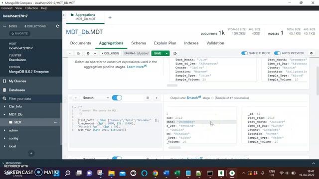 MongoDb Compass Aggregation Queries смотреть онлайн