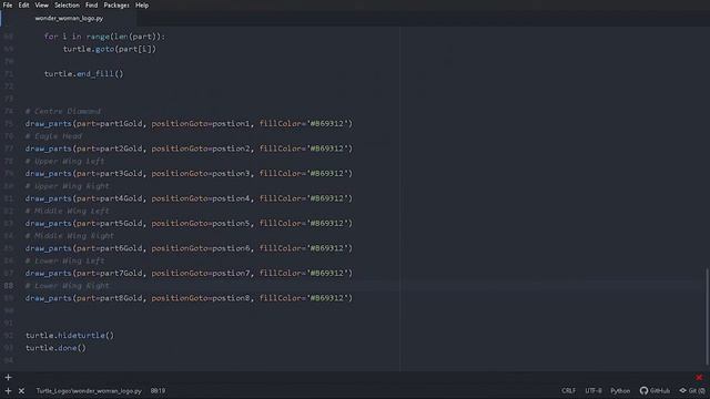 Wonder Woman Logo using Python | Turtle Graphics смотреть онлайн
