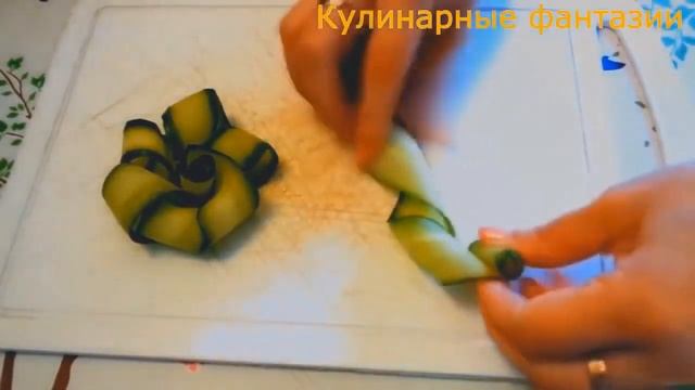 Великолепные Розы из Огурца! Украшения из Овощей! смотреть онлайн