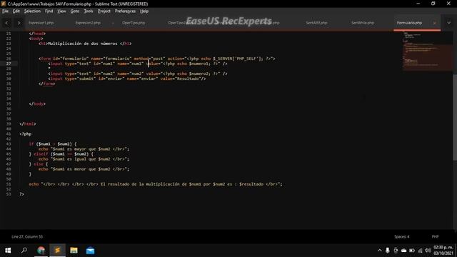 Formulario (Sublime Text)