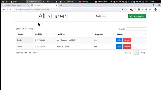 BootStrap and PHP and MySql CRUD - 1 - Demo Student Registration Project смотреть онлайн