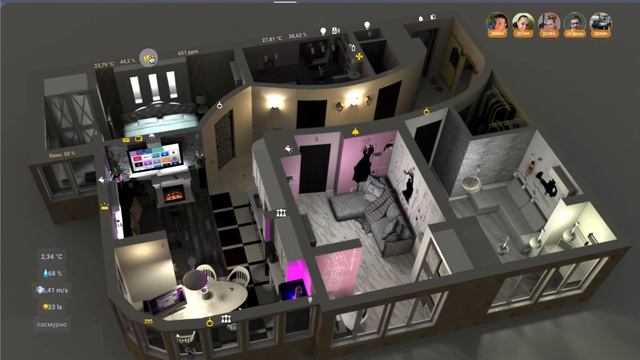 Floor Plan в Home Assistant (Sweet Home 3D) смотреть онлайн