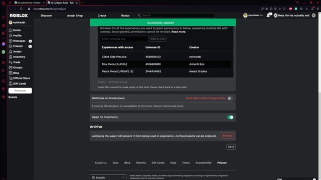 [2023] HOW TO GRANT SOUND PERMISSIONS FOR YOUR GAME | ROBLOX STUDIO смотреть онлайн