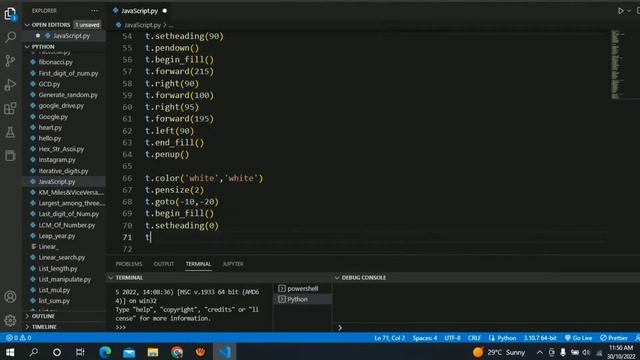 Draw JavaScript (JS) | Full Python Code || Python Turtle смотреть онлайн