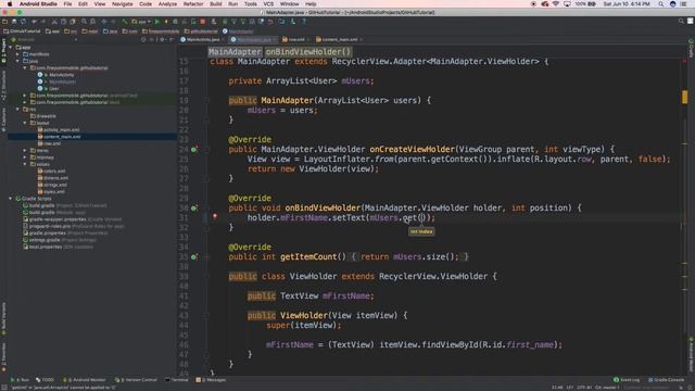 Android Studio: Finish creating RecyclerView, ArrayList смотреть онлайн