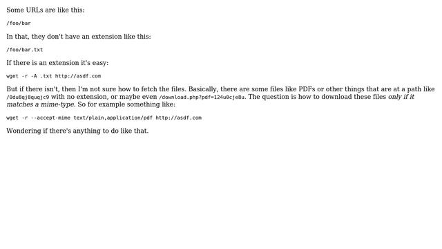 Unix & Linux: How to fetch files by mime type with wget? смотреть онлайн