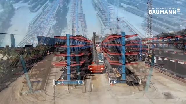 Боковой погрузчик BAUMANN работа в узком проходе консольных стеллажей 12 тонн стали - КИИТ смотреть онлайн