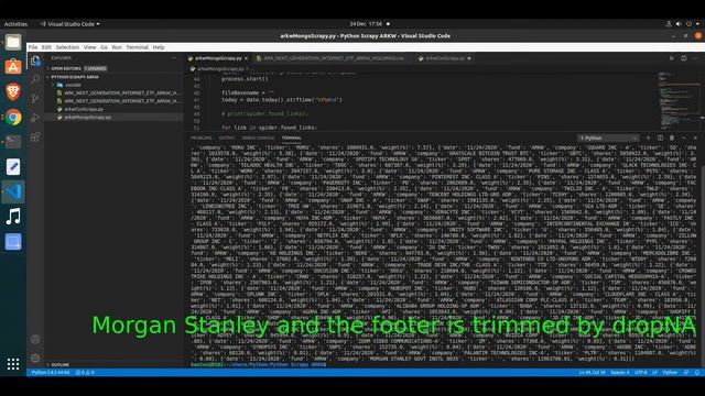 Python Scrapy ARKW (Part 2): Download ARKW fund holdings CSV file and insert to MongoDB смотреть онлайн