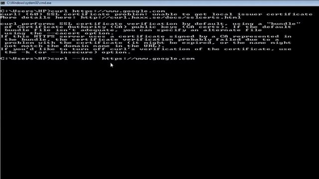 curl: (60) SSL certificate problem: unable to get local issuer certificate смотреть онлайн