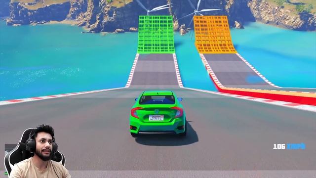 Indian Cars Vs Pakistan Cars Blender Hill Jump Challenge GTA 5 смотреть онлайн