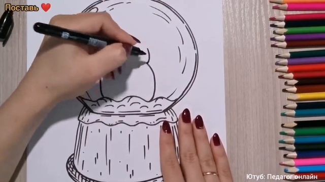 Как нарисовать снежный шар. Снеговик. Рисуем легко и просто! How to draw a snowman смотреть онлайн