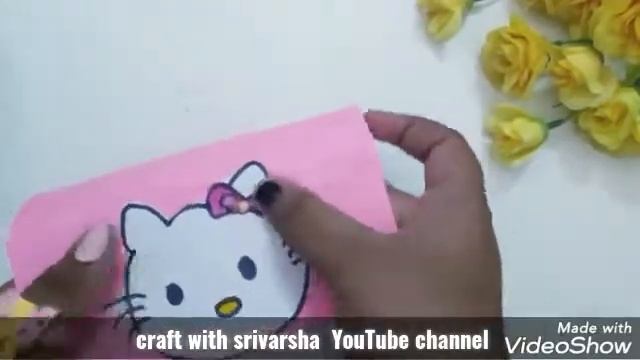 how to make a paper hello kitty combox /origami hello kitty combox /craft with srivarsha смотреть онлайн