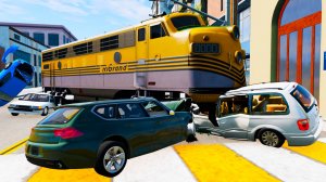 Поезд vs Машин |BeamNG.Drive |