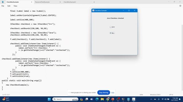 JPasswordField, JCheckBox, JRadioButton in Java Swing with Example Hindi смотреть онлайн