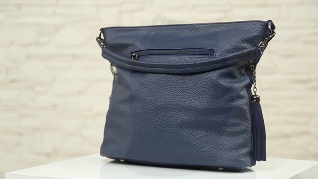 СУМКА ЖЕНСКАЯ ИЗ НАТУРАЛЬНОЙ КОЖИ 011996, ЦВЕТ СИНИЙ смотреть онлайн