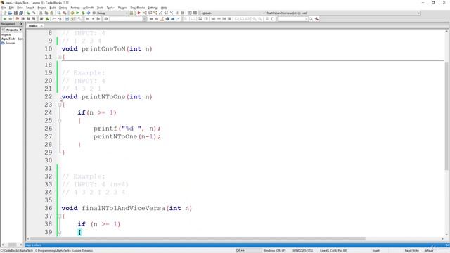 Printing NTo1 And Vice Versa No 1's Duplications C Programming смотреть онлайн