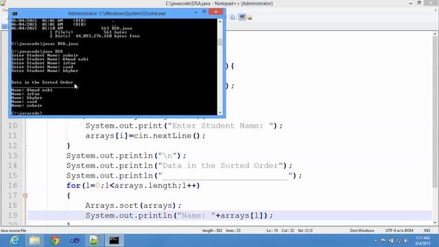 String input Sorted in Java смотреть онлайн