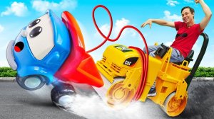 Грузовичок Лева ровняет асфальтовую дорогу! Мультфильмы для малышей про машинки