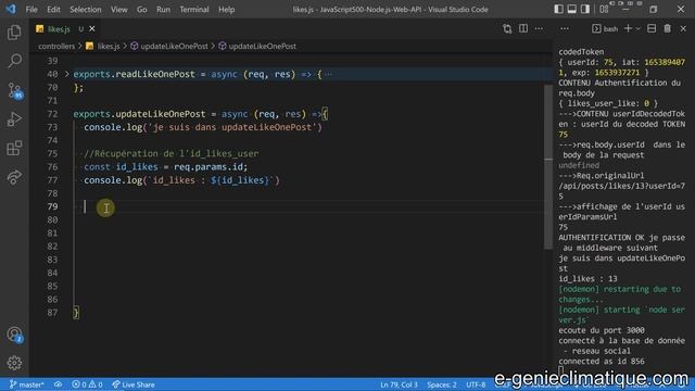 JavaScript500-Node.js-Création de la route PUT et du controller pour modifier le like dans la bdd смотреть онлайн