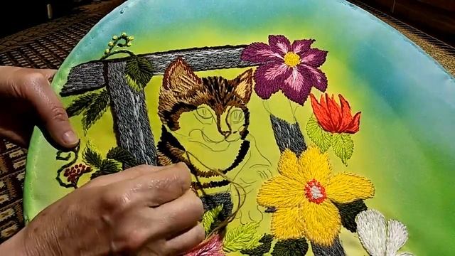 Рисую и вышиваю КОТ И МЫШКА У ЗАБОРА / Hand Embroidery смотреть онлайн
