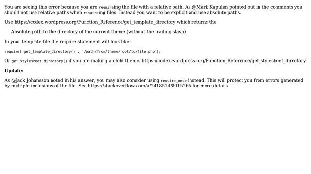 Wordpress: Can I use require() function in a template file? (3 Solutions!!) смотреть онлайн
