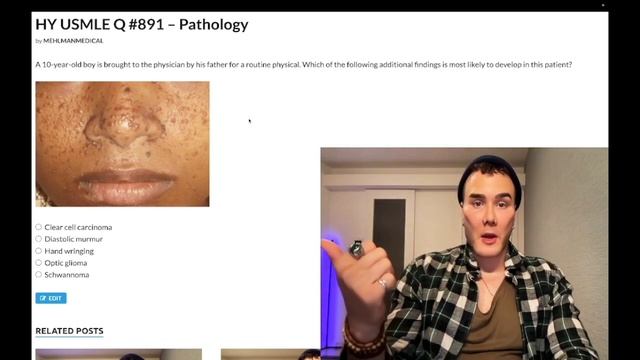 HY USMLE Q #891 – Pathology смотреть онлайн