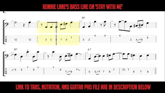 Faces - Stay With Me (Bass Line w/tabs and standard notation) смотреть онлайн