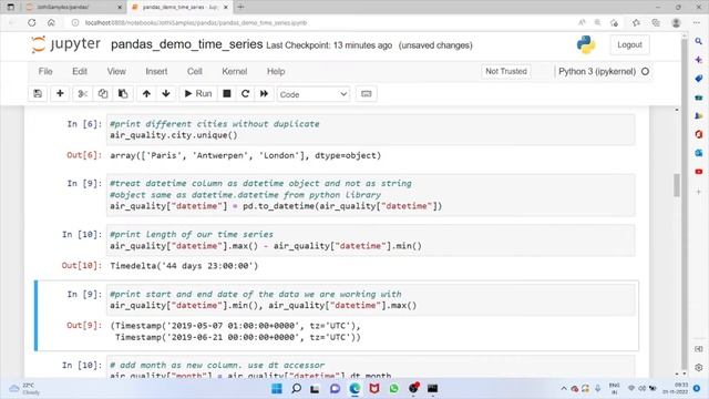 pandas - time series data processing using jupyter notebook смотреть онлайн