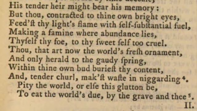 Shakespeare's Sonnet 1 Read A Few Times In Early Modern And In Modern English Pronunciation(s)