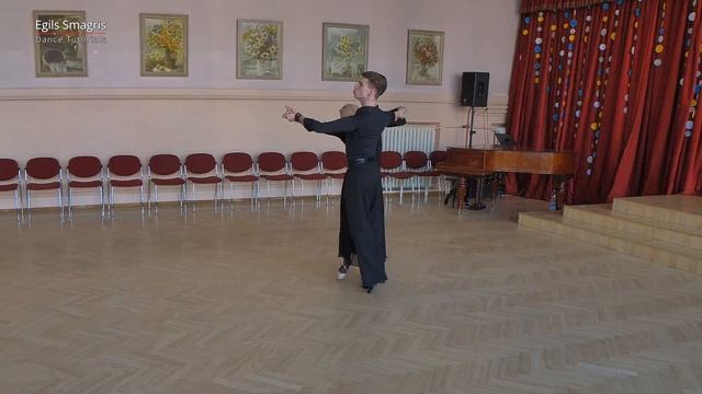 Waltz Hobby Lesson + Choreography (2) | Bounce Fallaway, Running Cross Chasse смотреть онлайн