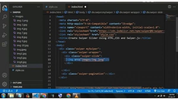 How to Create 3d Responsive Touch Slider Using html css & Swiper.js in  Swiper js Carousel 2023