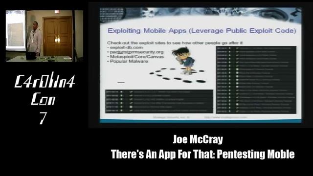 There's An App For That: Pentesting Moble - Joe McCray - CarolinaCon 7 смотреть онлайн