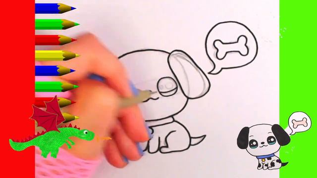 Как нарисовать МИЛЫЙ. просто, Рисунки для  начинающих. щенок далматина